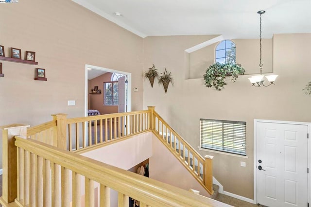 interior space featuring high vaulted ceiling