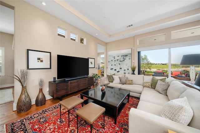 living room featuring hardwood / wood-style floors