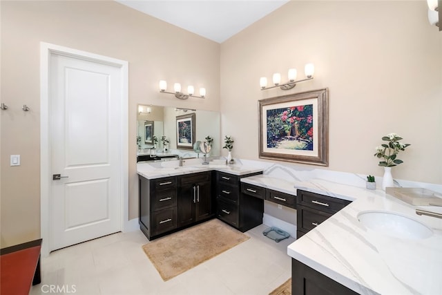 bathroom featuring tile patterned floors and vanity