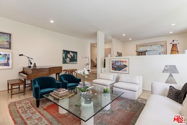 living room featuring wood-type flooring