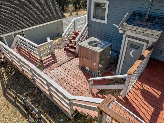 deck with central air condition unit