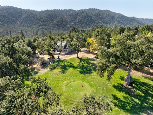 aerial view featuring a mountain view