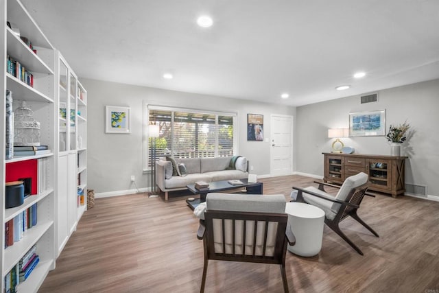 living room featuring wood-type flooring