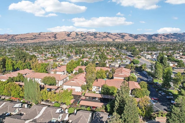 aerial view with a mountain view