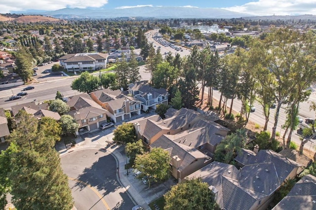 aerial view with a mountain view