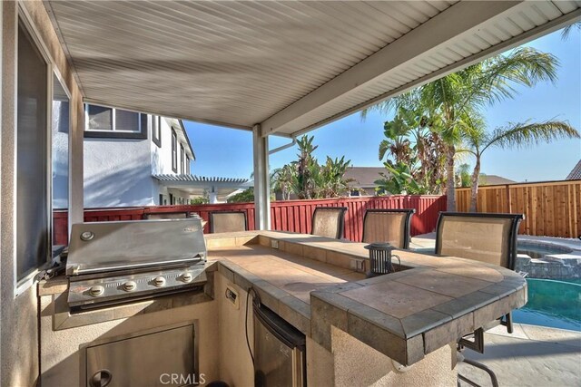 view of patio featuring area for grilling