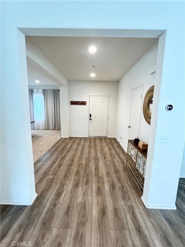 entrance foyer with wood-type flooring