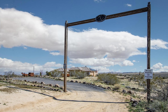 view of street with a water view