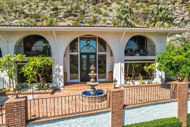 property entrance with french doors