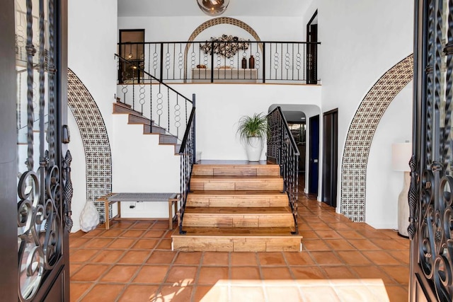 view of tiled foyer entrance