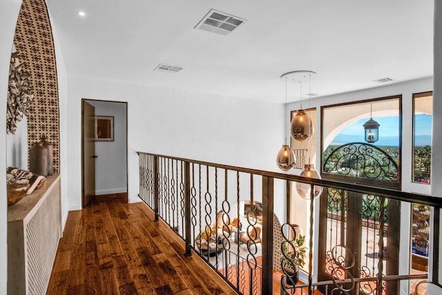 hall featuring dark hardwood / wood-style flooring