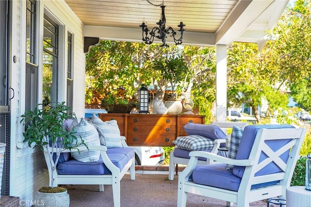 view of patio / terrace featuring covered porch