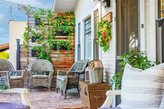 balcony featuring a porch