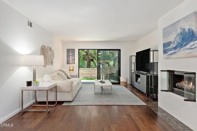 living room featuring wood-type flooring