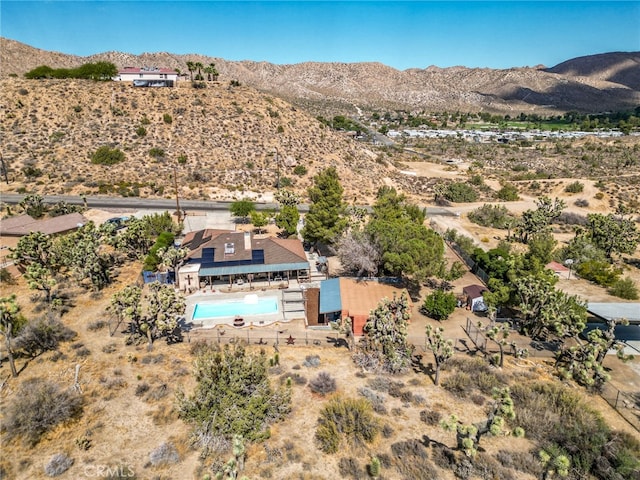 aerial view featuring a mountain view