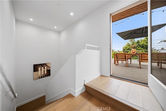 interior space featuring light wood-type flooring