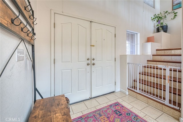 view of tiled entrance foyer