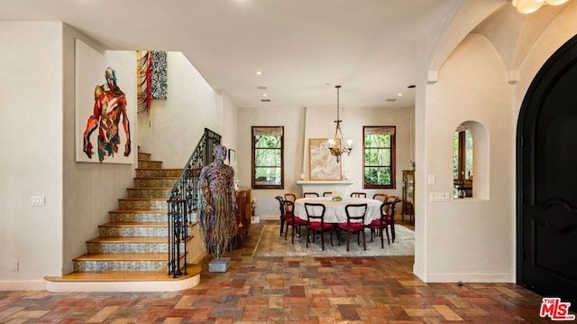 dining room featuring a chandelier