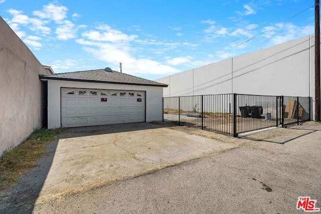 view of garage