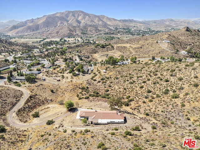 aerial view with a mountain view