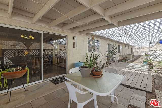 view of patio with a pergola