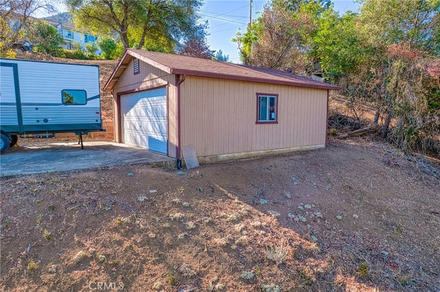 view of garage