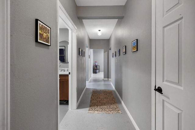 hallway with sink