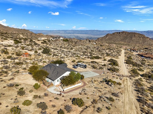 aerial view with a mountain view