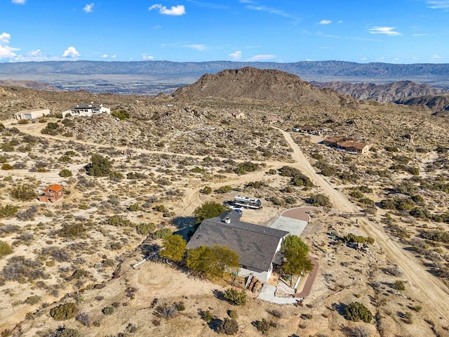 aerial view with a mountain view