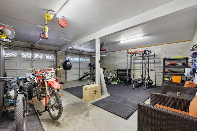 garage featuring a garage door opener