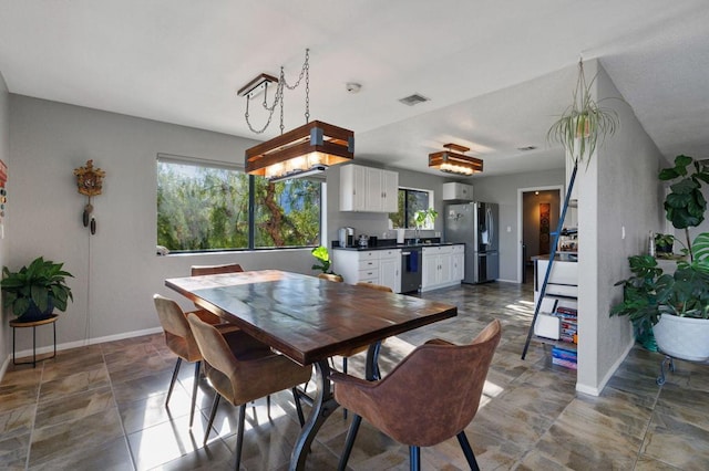 dining area with sink