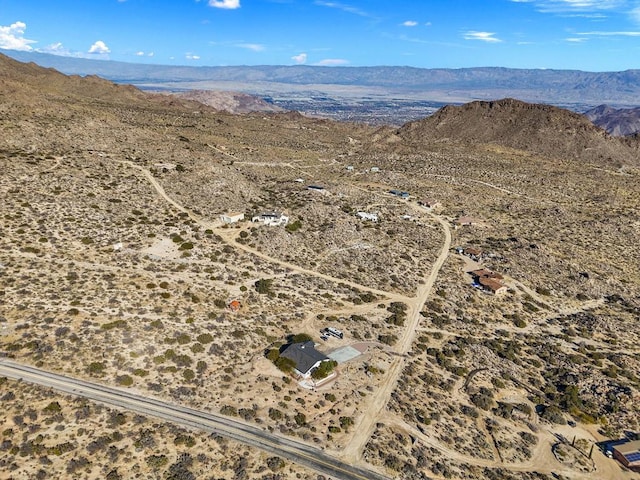 drone / aerial view with a mountain view