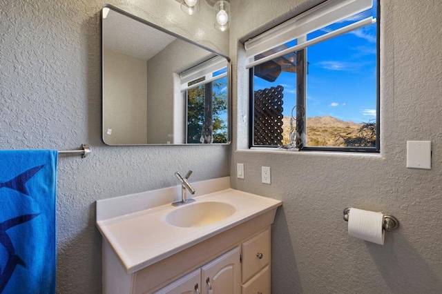 bathroom with vanity and plenty of natural light