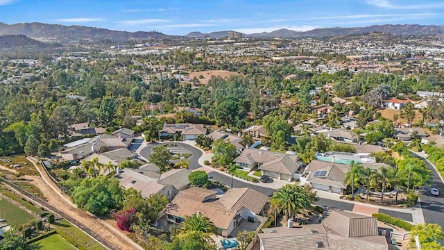 aerial view featuring a mountain view