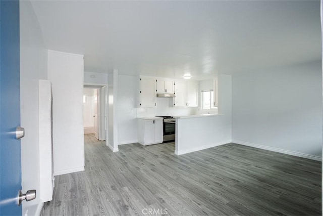 unfurnished living room with light hardwood / wood-style floors