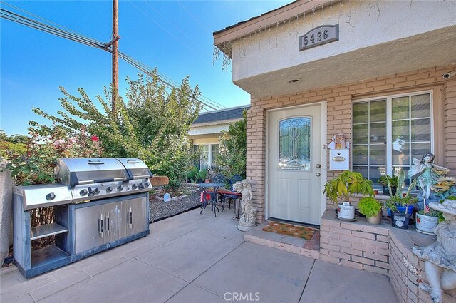 view of patio / terrace with area for grilling