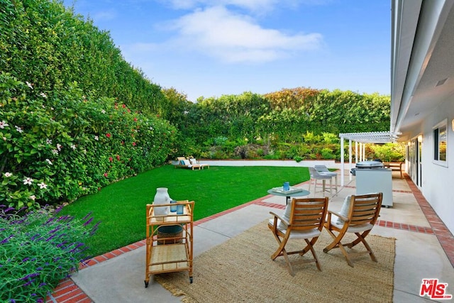 view of patio / terrace featuring a pergola