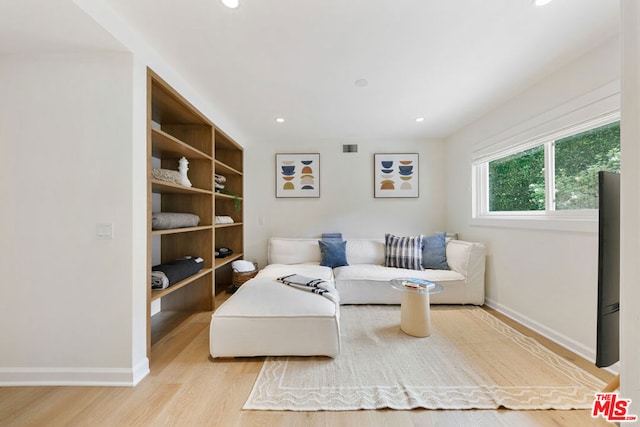 living area featuring light hardwood / wood-style flooring