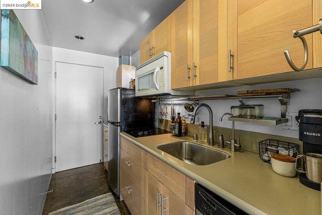 kitchen with black appliances and sink