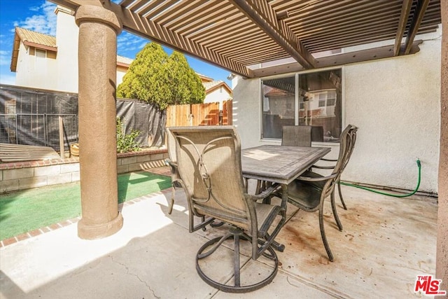 view of patio / terrace with a pergola