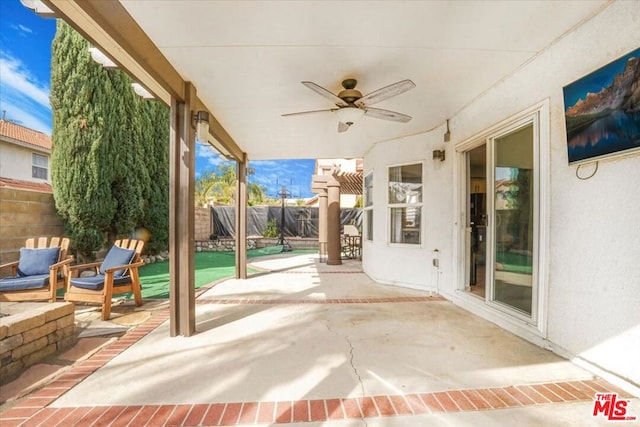 view of patio / terrace with ceiling fan