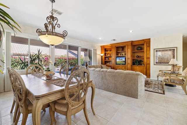 view of tiled dining room