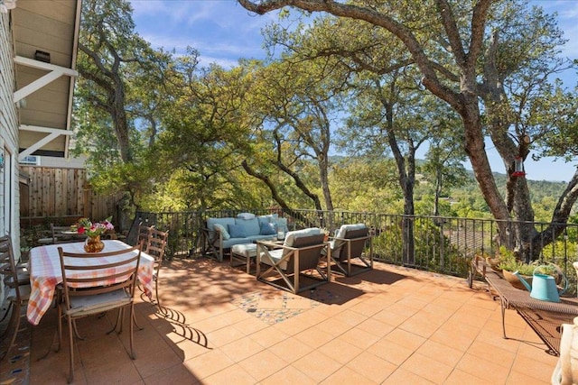 view of patio featuring outdoor lounge area