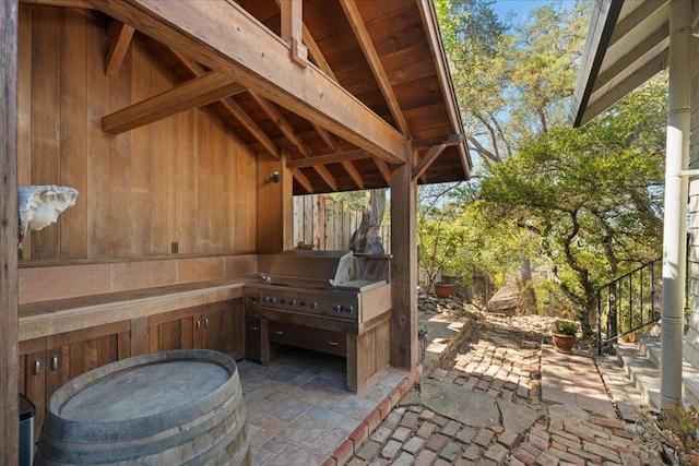 view of patio / terrace with a grill