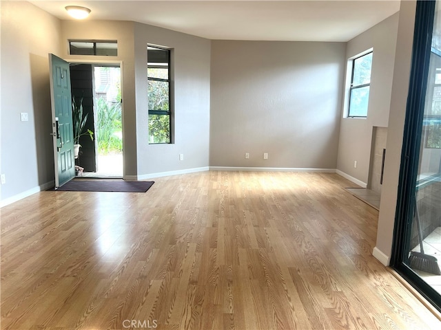 entrance foyer with light hardwood / wood-style flooring