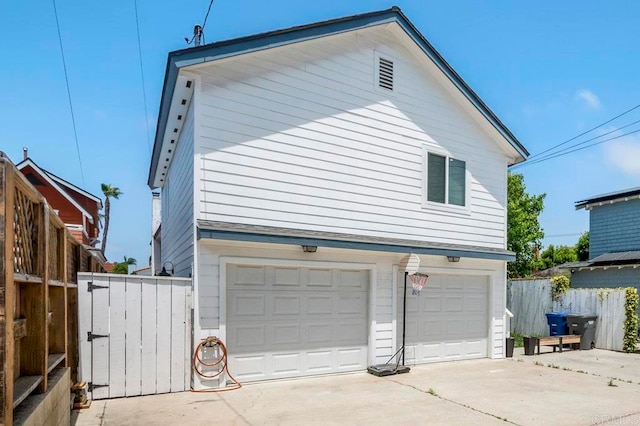 view of garage