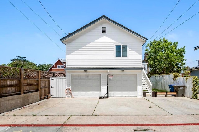 view of garage