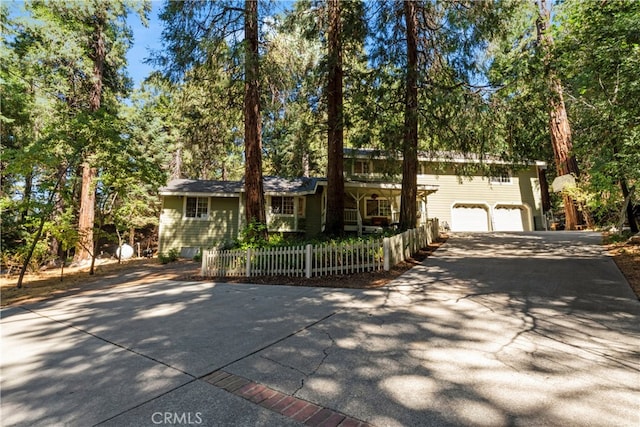 view of front of home featuring a garage