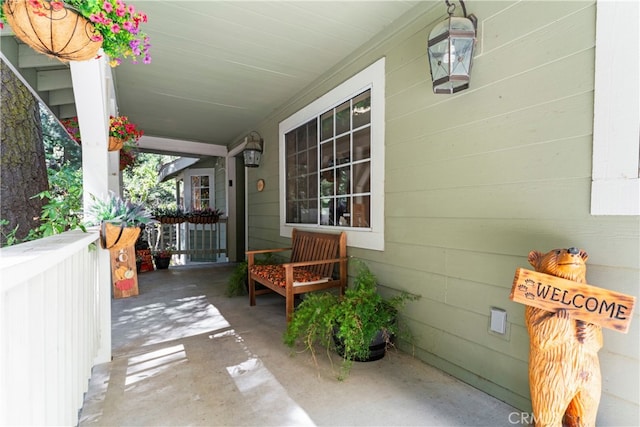 view of patio with a porch