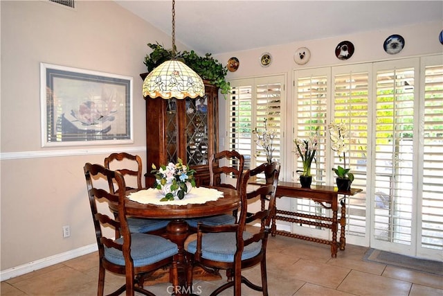 view of tiled dining area